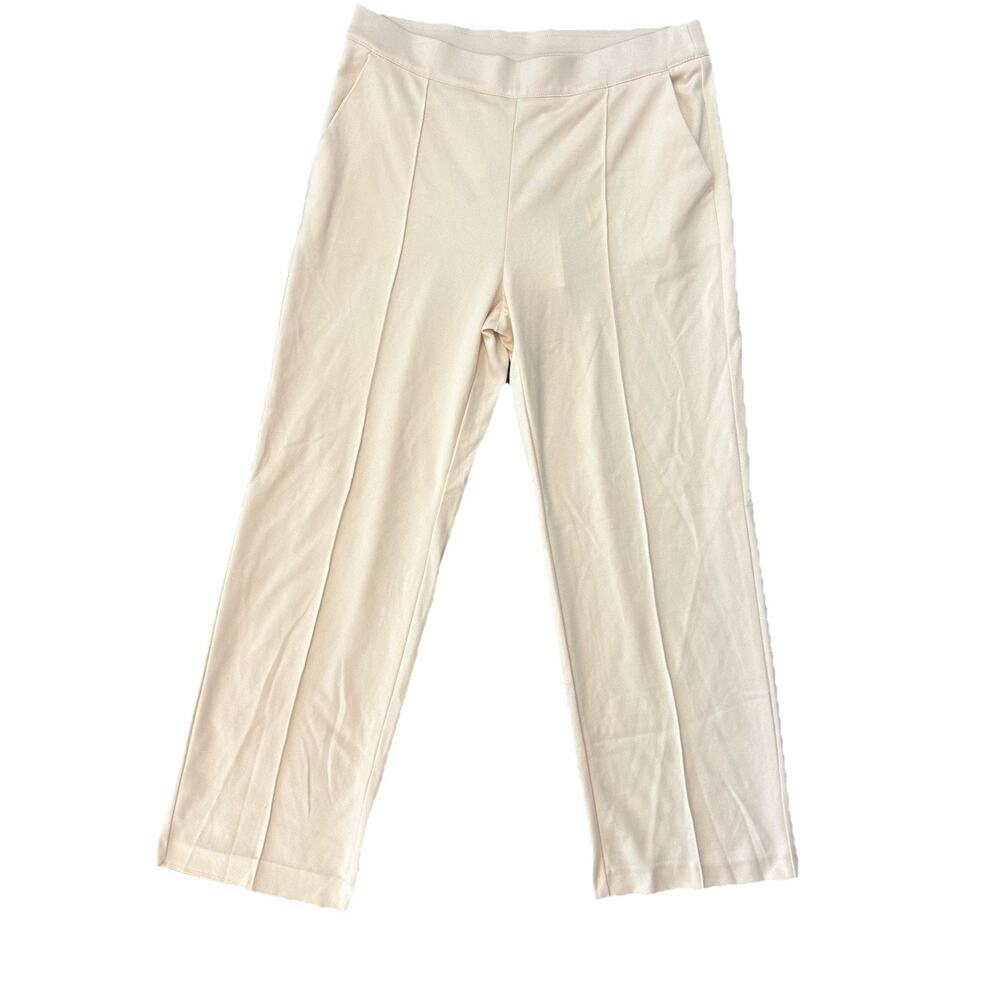 MAC Chiara Wide Leg WOMEN'S DRESS PANT Tan Ivory MADE IN GERMANY 42 US 30 FLAW